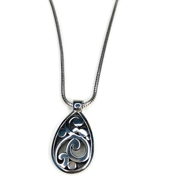 Brighton scroll necklace. Like new silver plated Contempo Necklace. - Picture 6 of 7